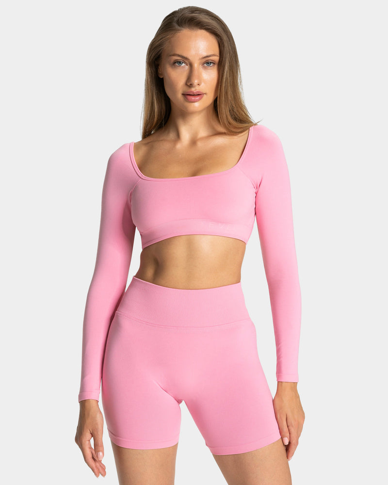 Haut à manches longues Backless Femme « rose »