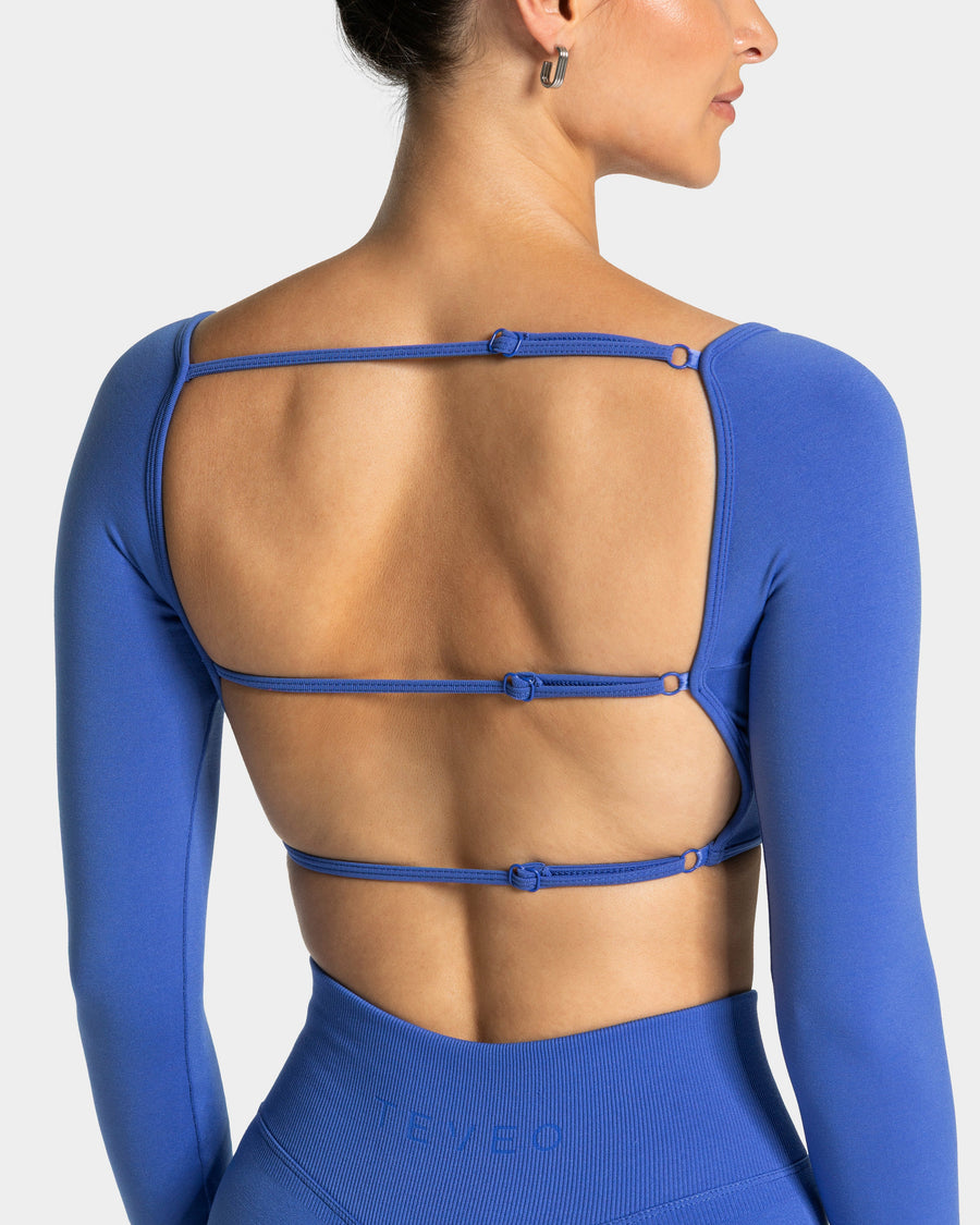 Haut à manches longues Backless Femme « bleu roi »