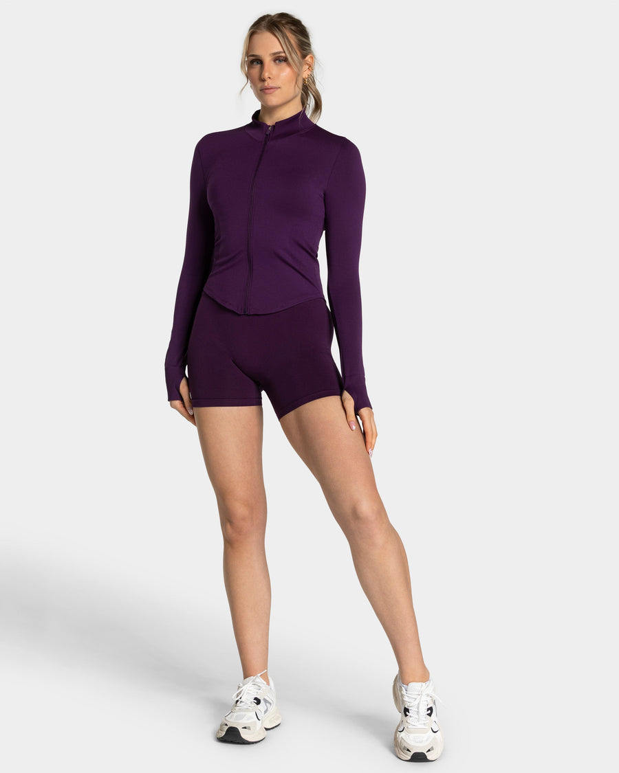 Veste de sport zippée Shaping Femme « aubergine »