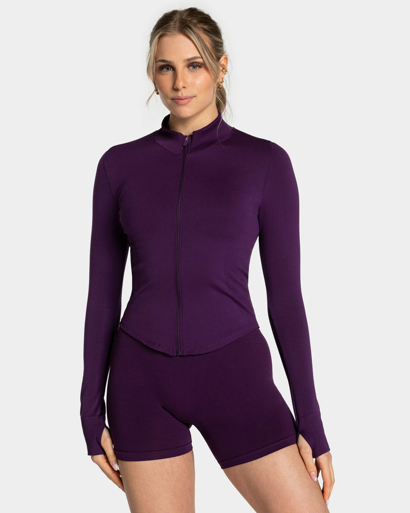 Veste de sport zippée Shaping Femme « aubergine »