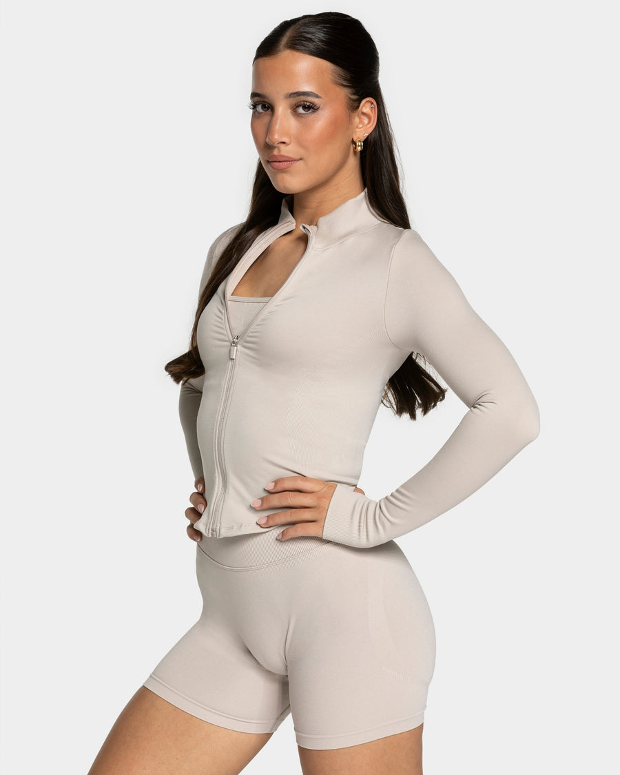 Veste de sport zippée Shaping Femme « cream »