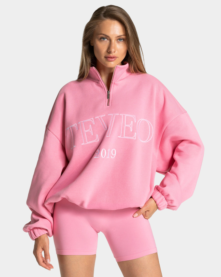 Sweat-shirt demi-zippé Femme « rose »