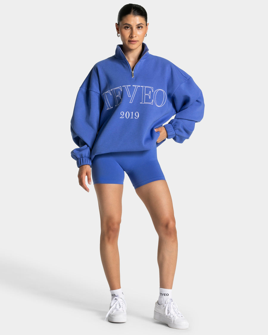 Sweat-shirt demi-zippé Femme « bleu roi »