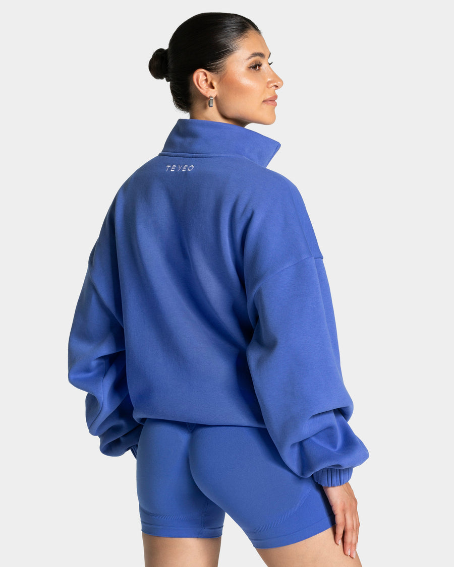 Sweat-shirt demi-zippé Femme « bleu roi »