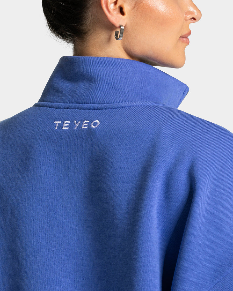 Sweat-shirt demi-zippé Femme « bleu roi »