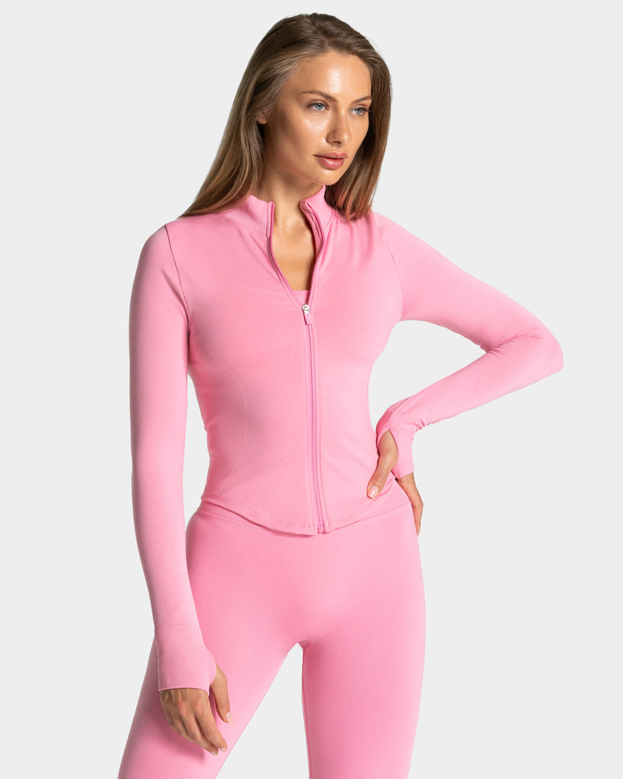 Veste de sport zippée Femme Shaping « rose »