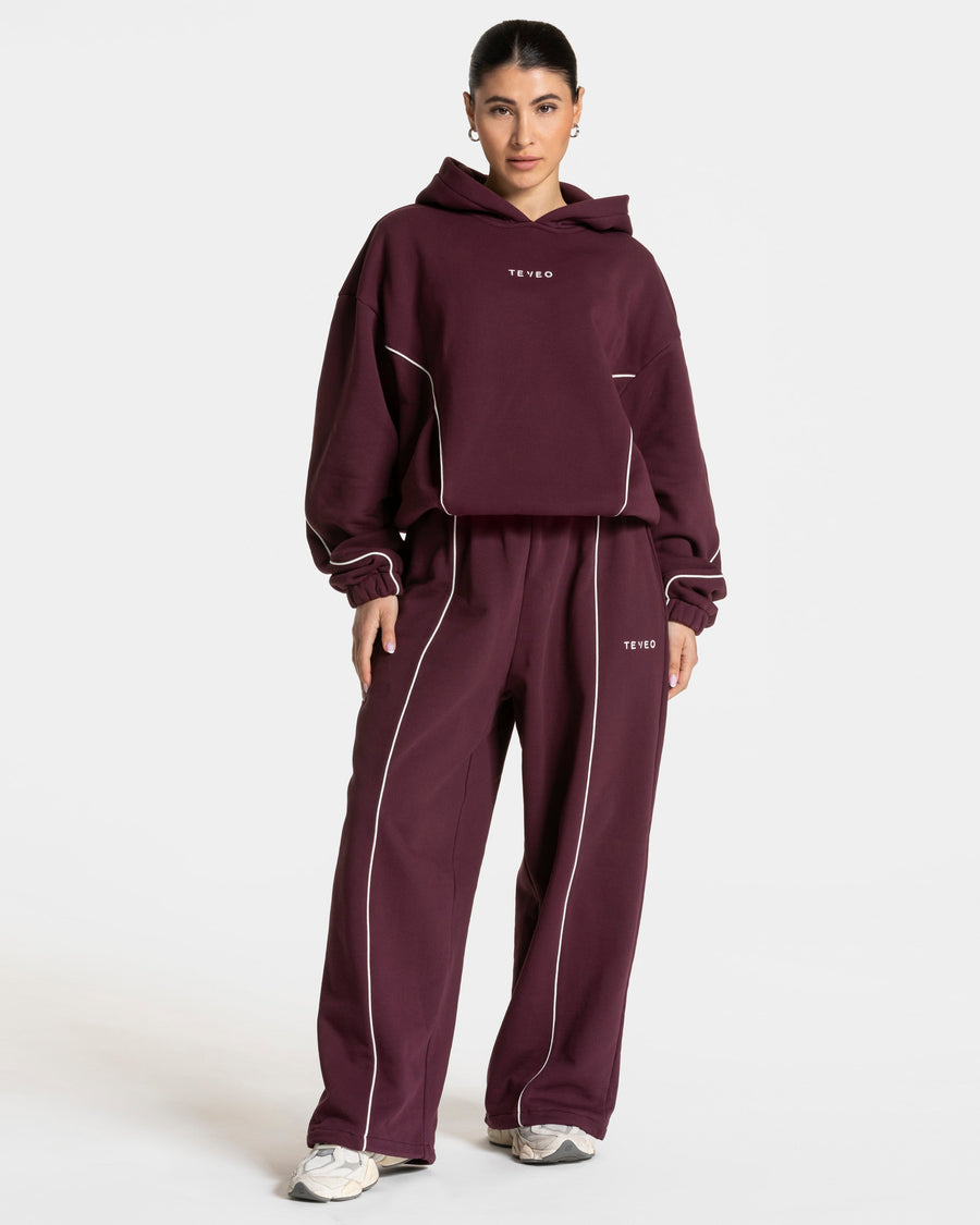 Sweat à capuche Contrastline « prune »