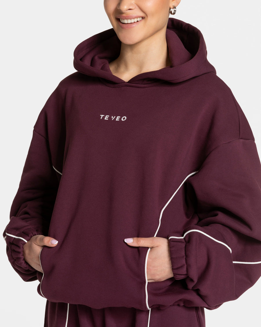 Sweat à capuche Contrastline « prune »
