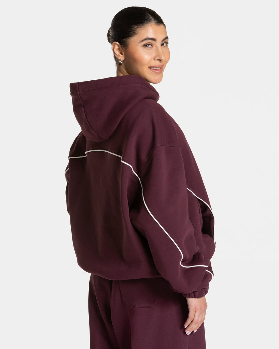 Sweat à capuche Contrastline « prune »