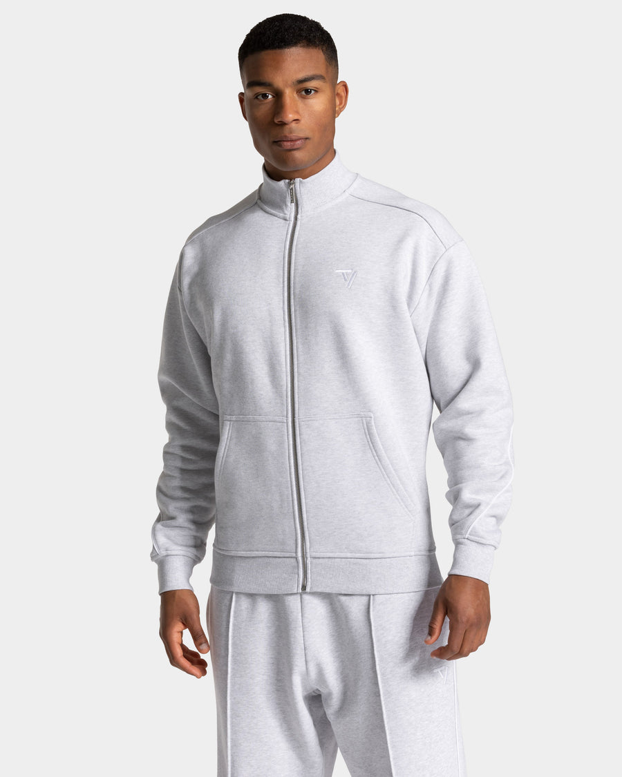 Sweat-shirt zippé Contrastline « blanc chiné - blanc »