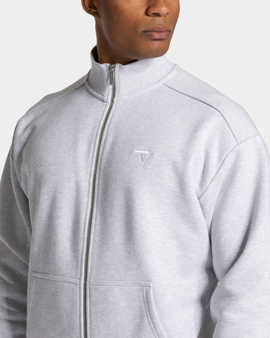 Sweat-shirt zippé Contrastline « blanc chiné - blanc »