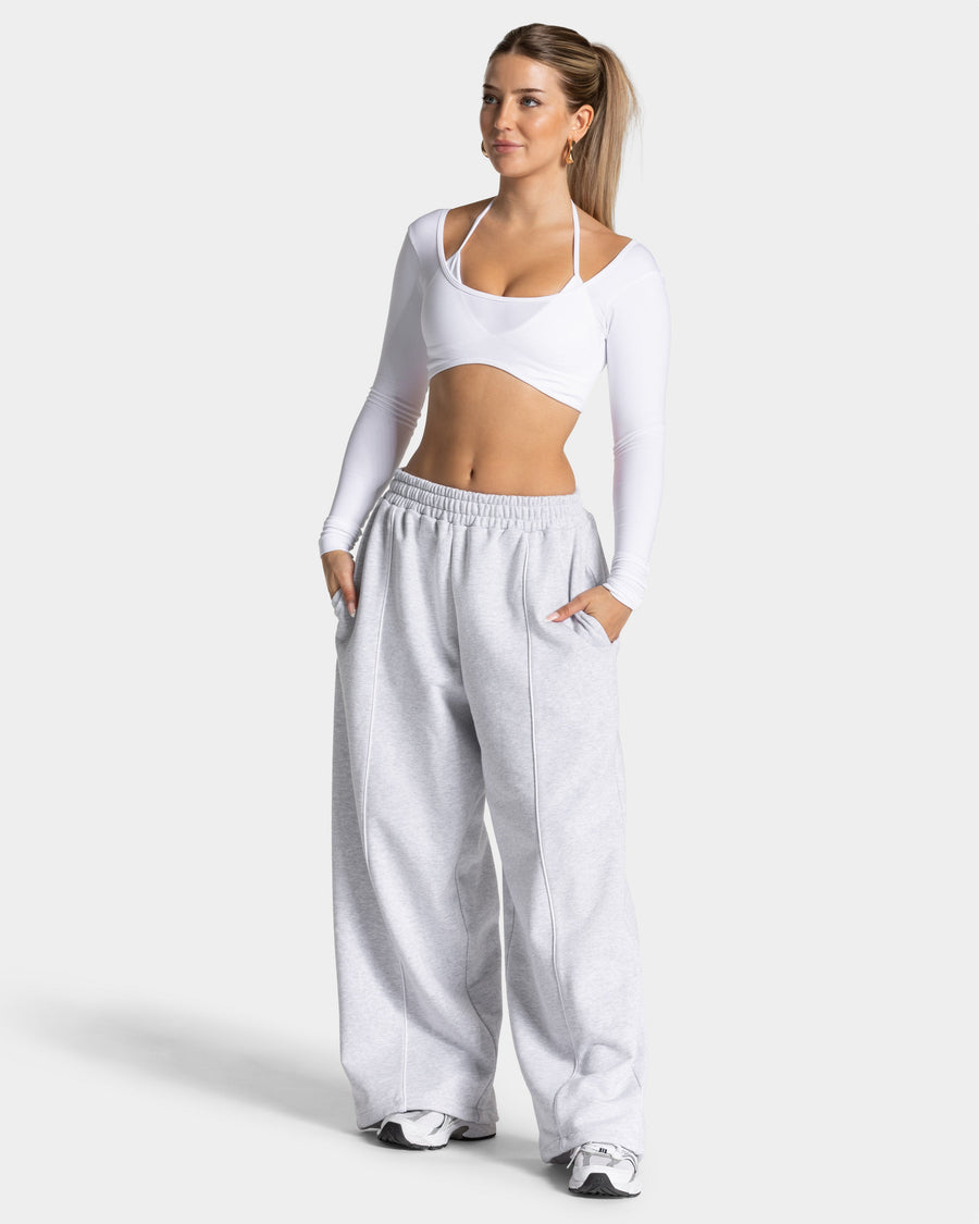 Pantalon de jogging Contrastline Wide Leg « blanc chiné »