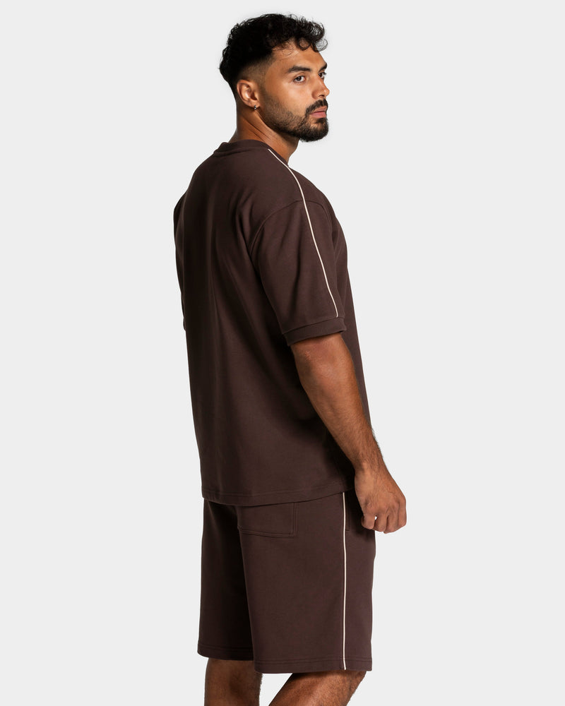 T-shirt oversize Contrastline « Espresso »
