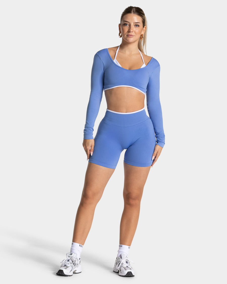 Short Contrastline Sculpt scrunch « azur »