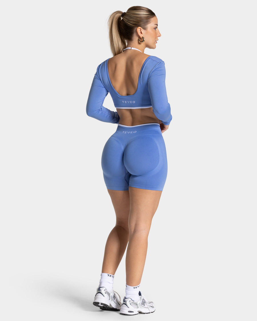 Short Contrastline Sculpt scrunch « azur »