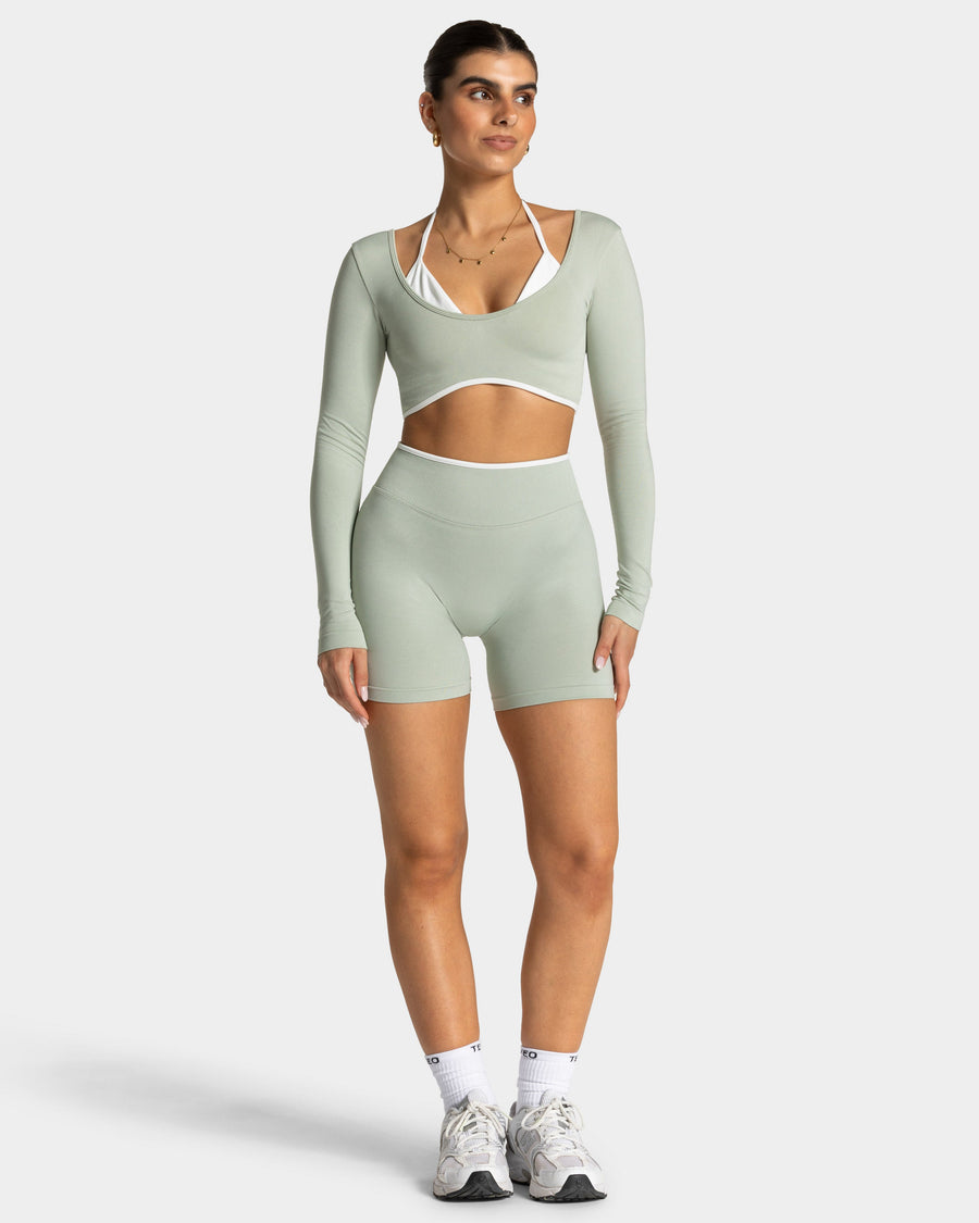 Short Contrastline Sculpt scrunch « pistache »