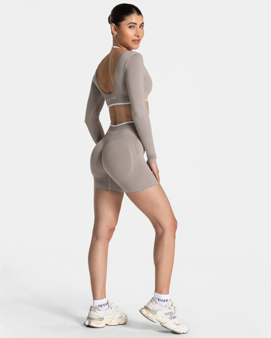 Short Contrastline Sculpt scrunch « Stone »