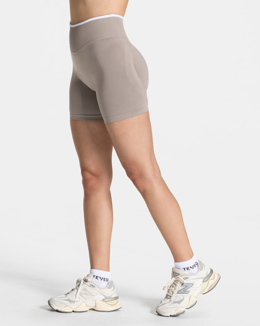 Short Contrastline Sculpt scrunch « Stone »