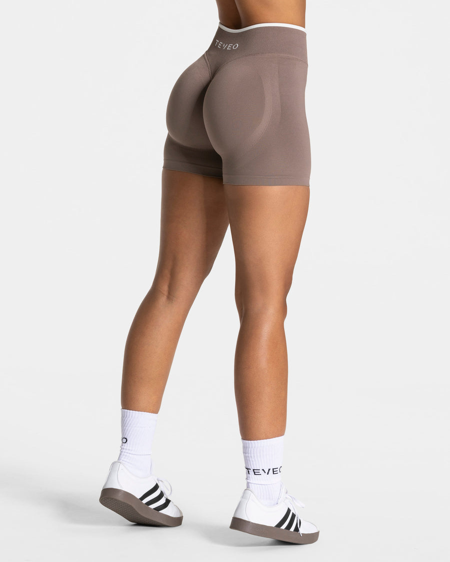 Short Contrastline Sculpt scrunch « moka »