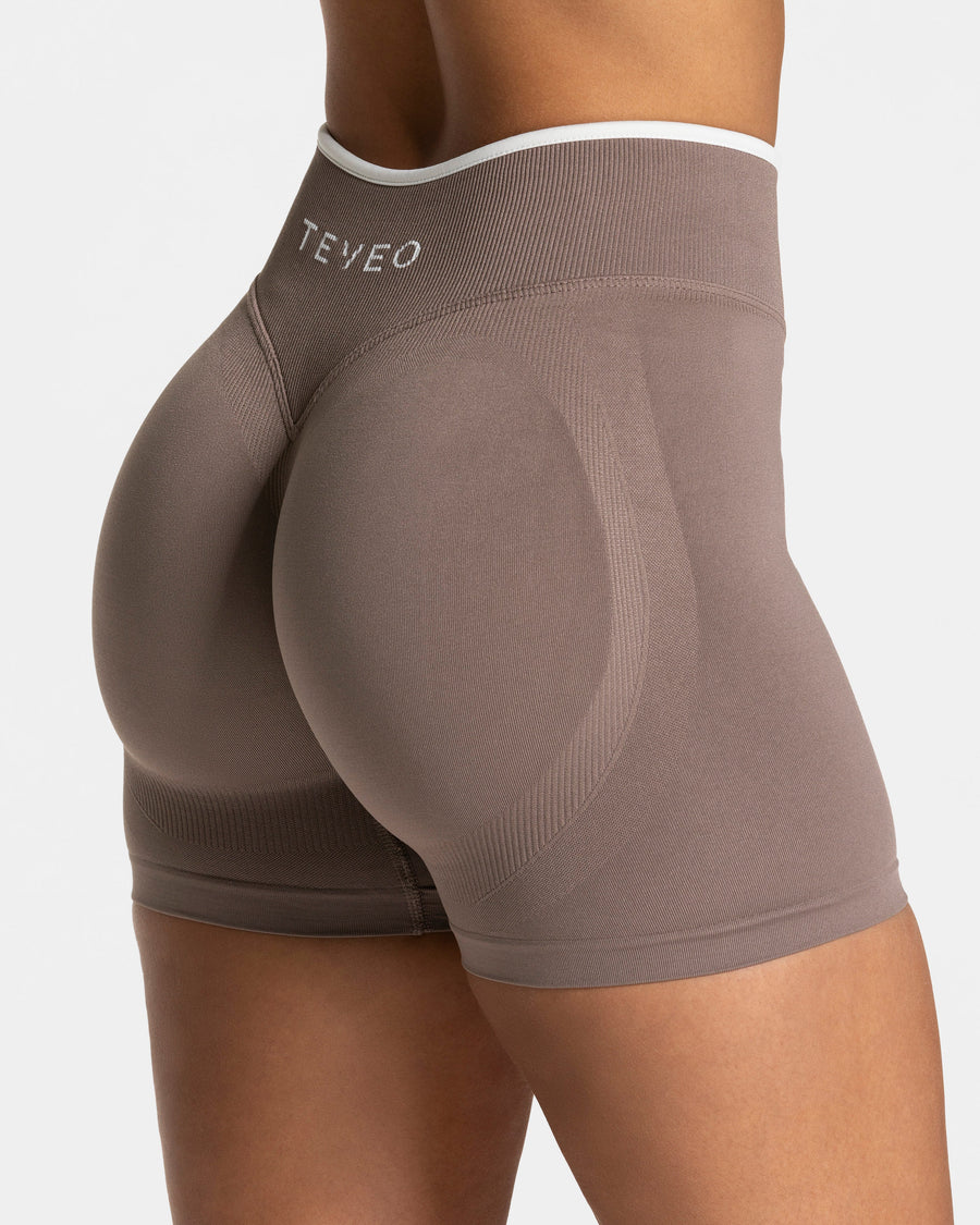 Short Contrastline Sculpt scrunch « moka »