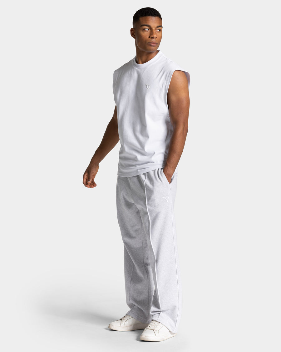 Pantalon de jogging Contrastline Straight Leg « blanc chiné - blanc »
