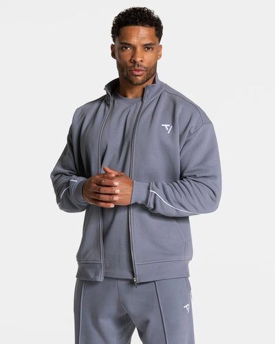 Sweat-shirt zippé Contrastline « argenté-blanc »