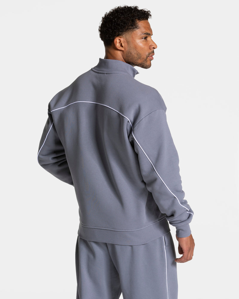 Sweat-shirt zippé Contrastline « argenté-blanc »