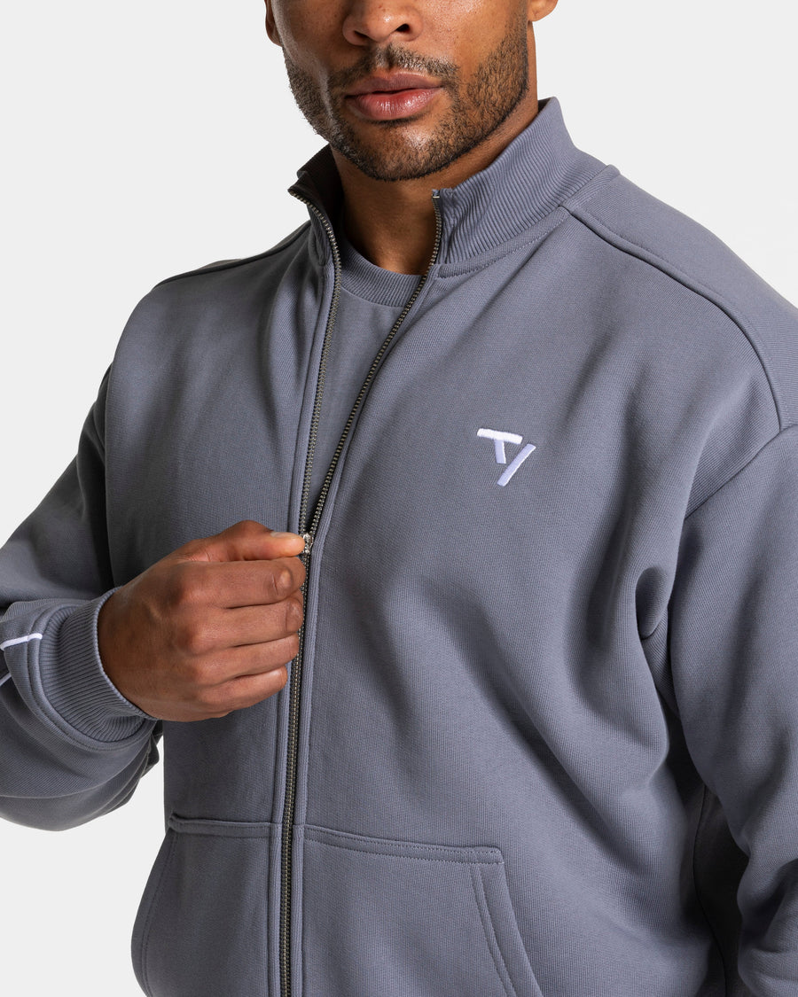 Sweat-shirt zippé Contrastline « argenté-blanc »