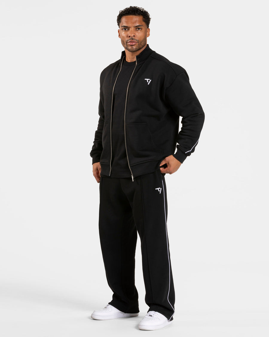 Sweat-shirt zippé Contrastline « noir-blanc »