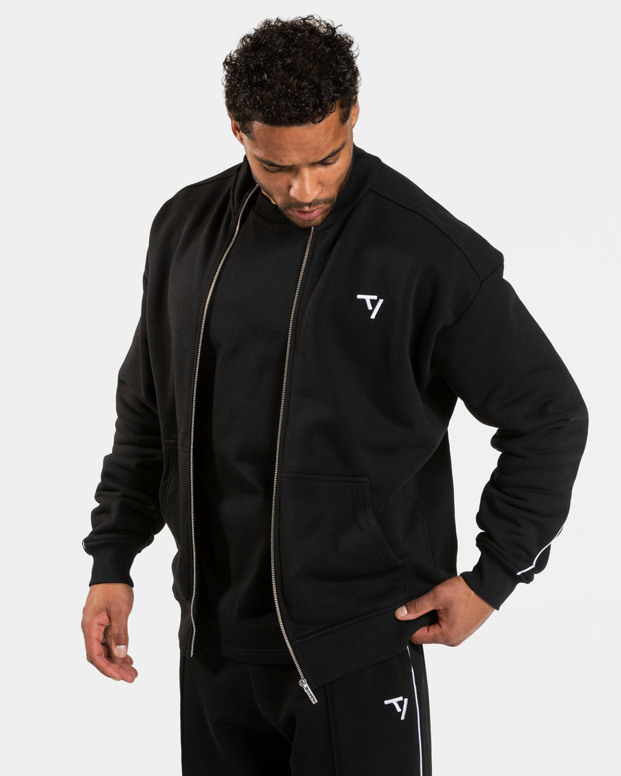 Sweat-shirt zippé Contrastline « noir-blanc »