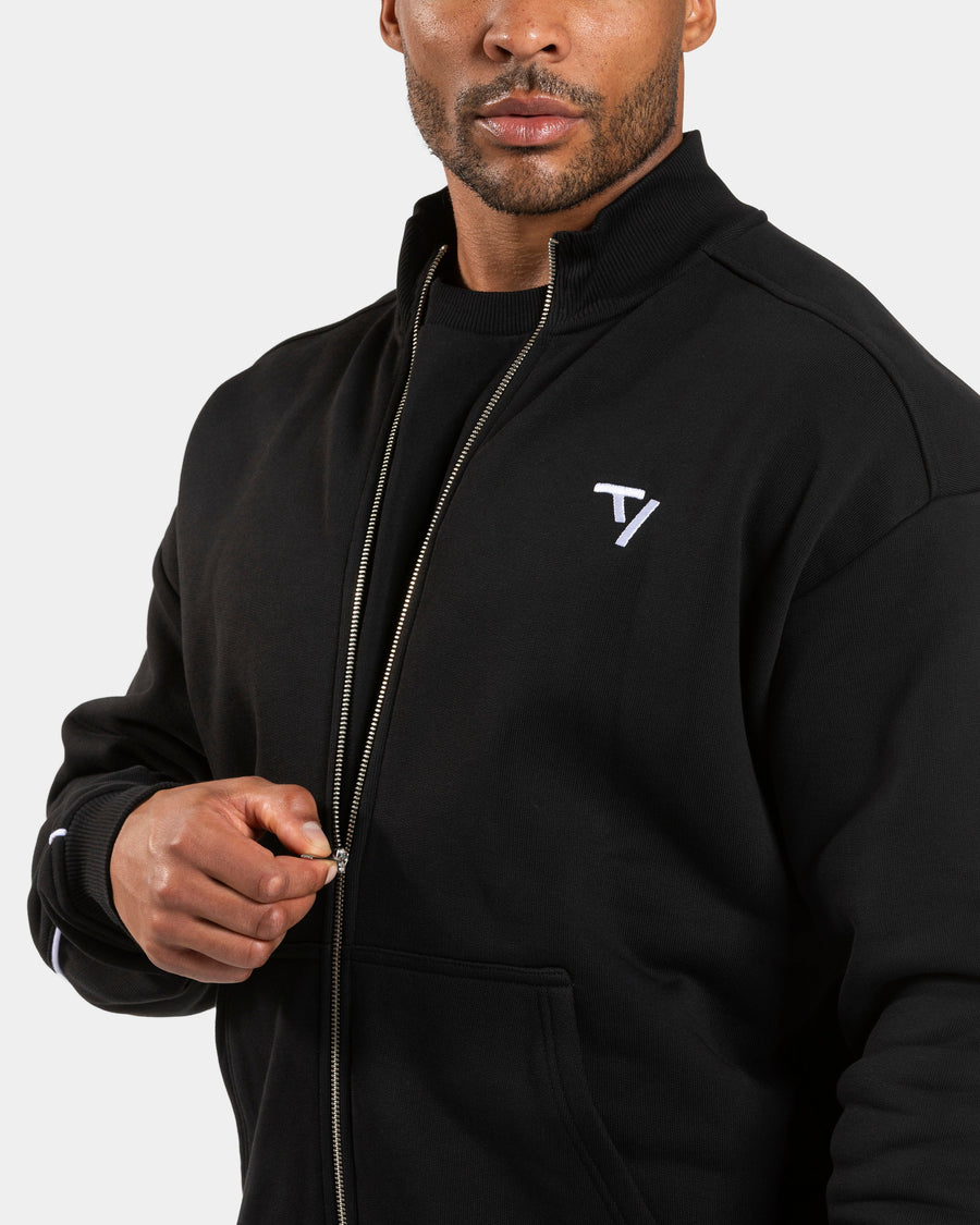 Sweat-shirt zippé Contrastline « noir-blanc »
