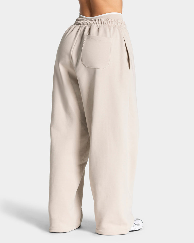Pantalon de jogging Wide Leg Contrastline « Cream »