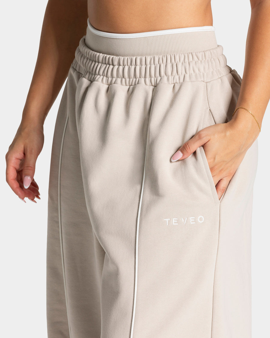 Pantalon de jogging Wide Leg Contrastline « Cream »