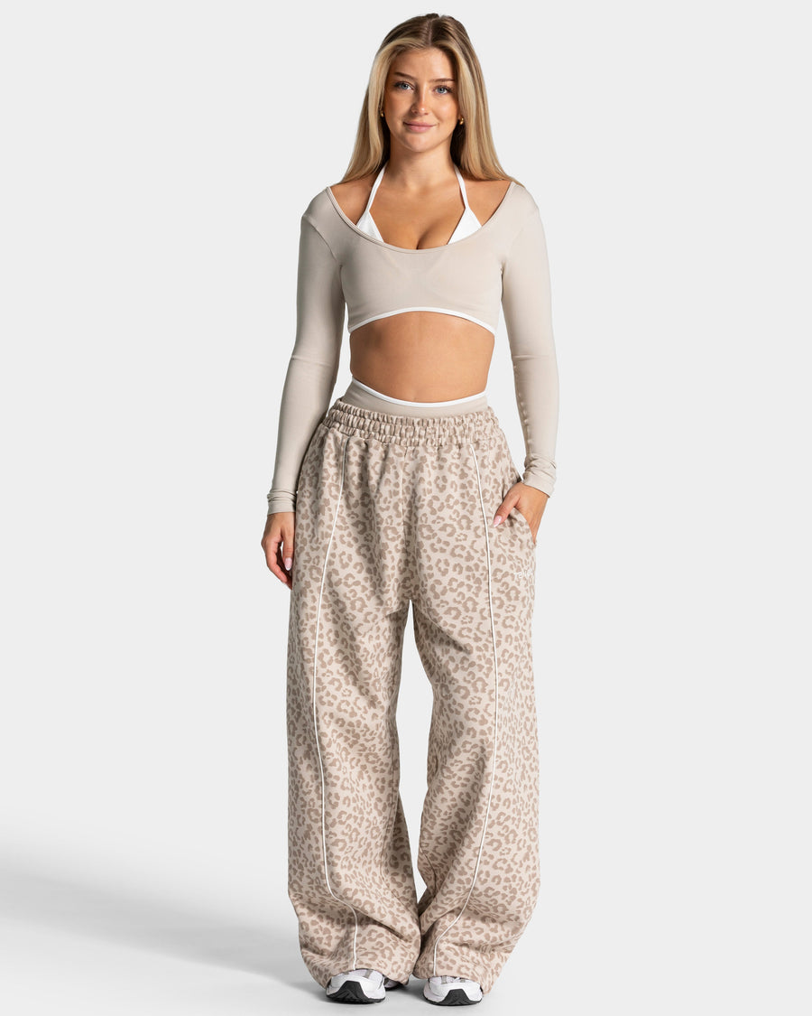 Pantalon de jogging Wide Leg Contrastline « léopard »