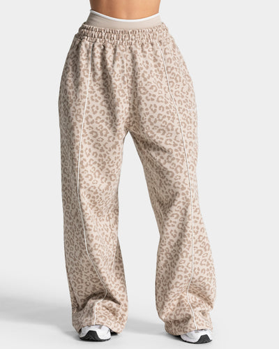 Pantalon de jogging Wide Leg Contrastline « léopard »