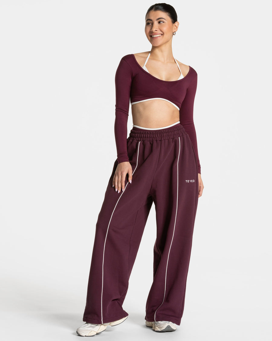 Pantalon de jogging Contrastline Wide Leg « prune »