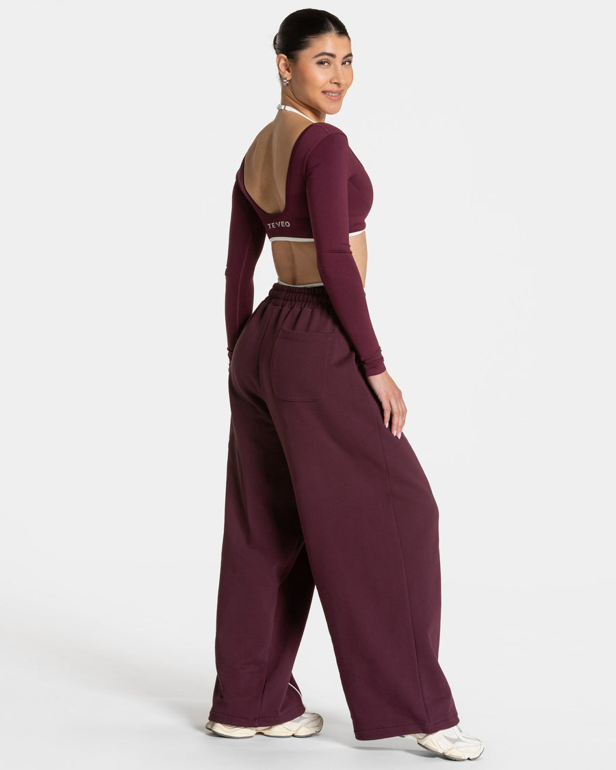 Pantalon de jogging Contrastline Wide Leg « prune »