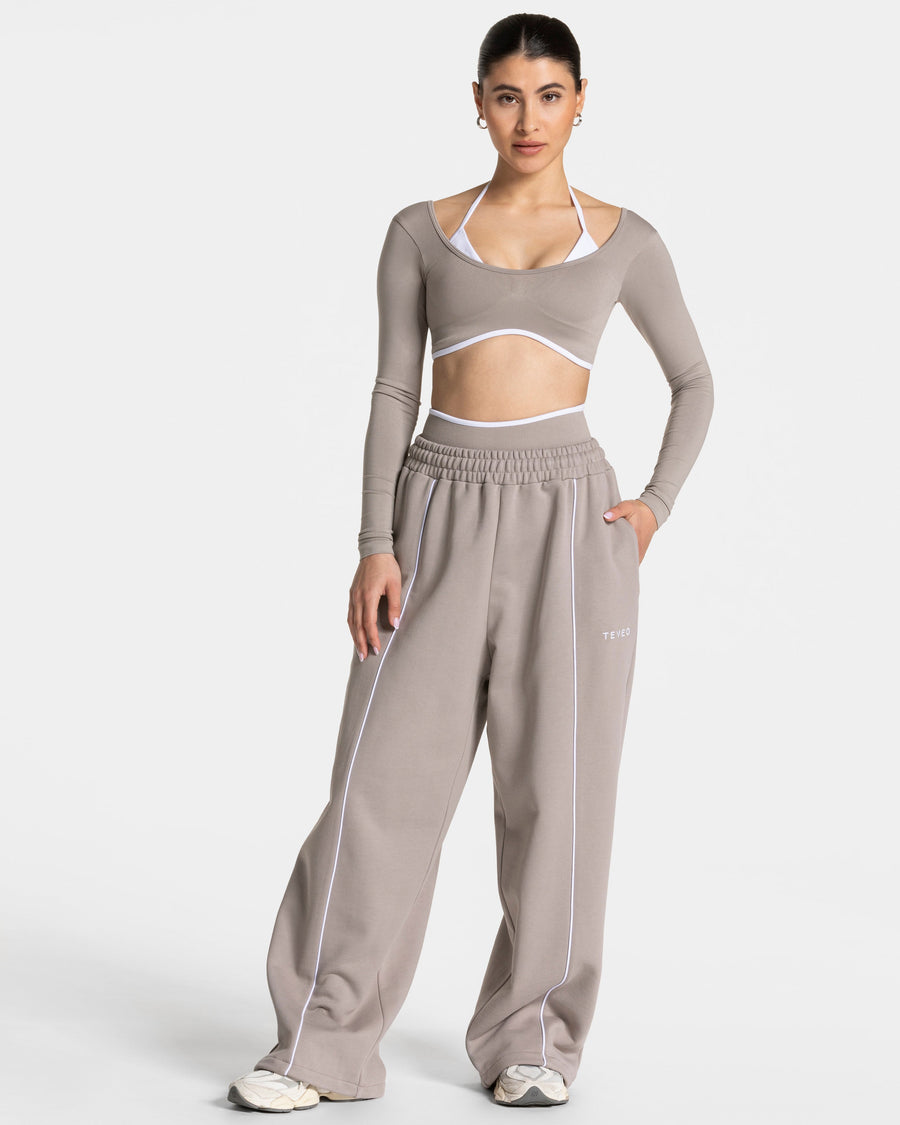 Pantalon de jogging Contrastline Wide Leg « stone »