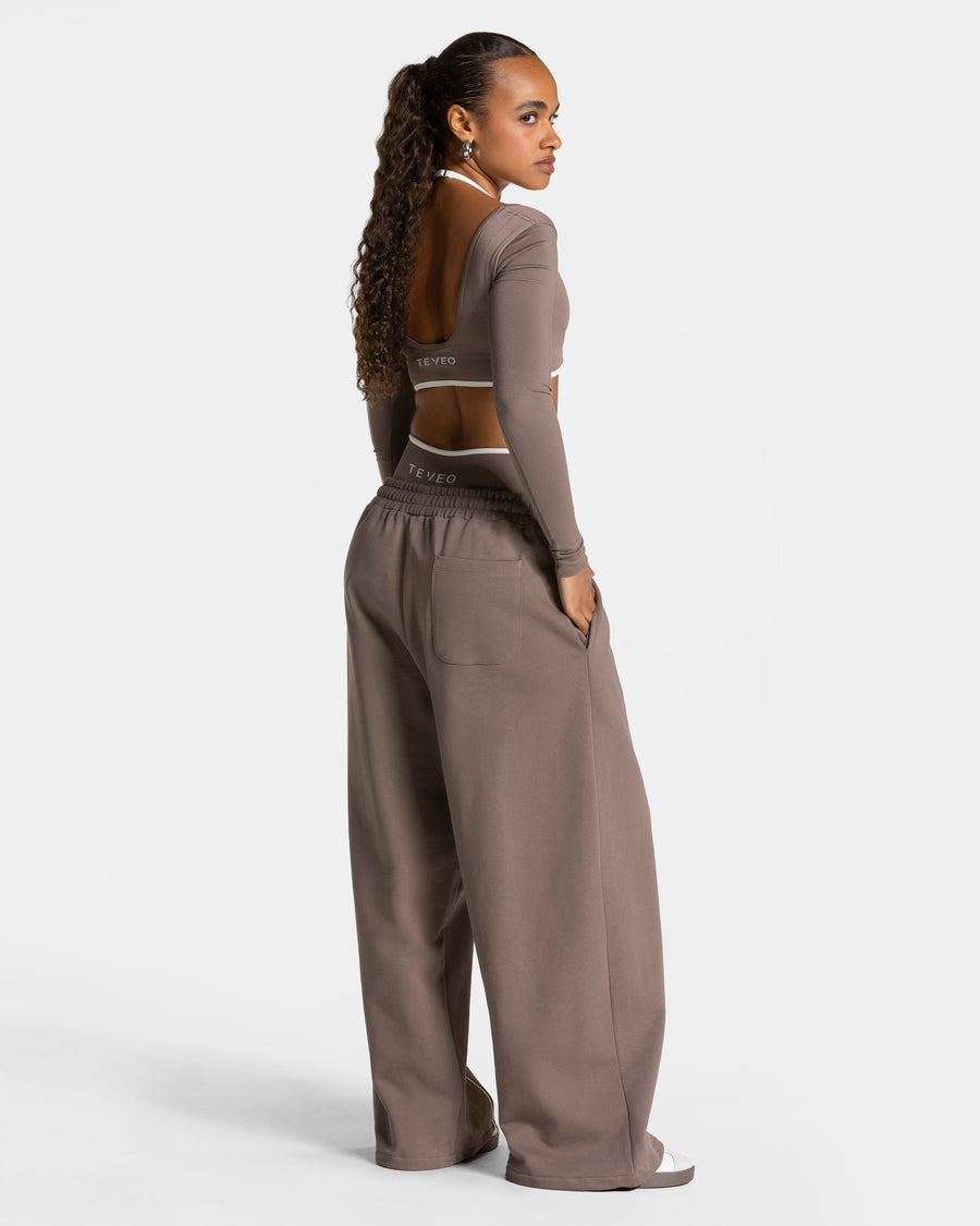 Pantalon de jogging Contrastline Wide Leg « moka »