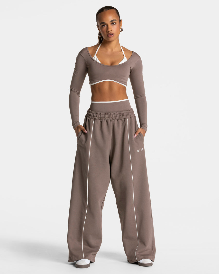 Pantalon de jogging Contrastline Wide Leg « moka »
