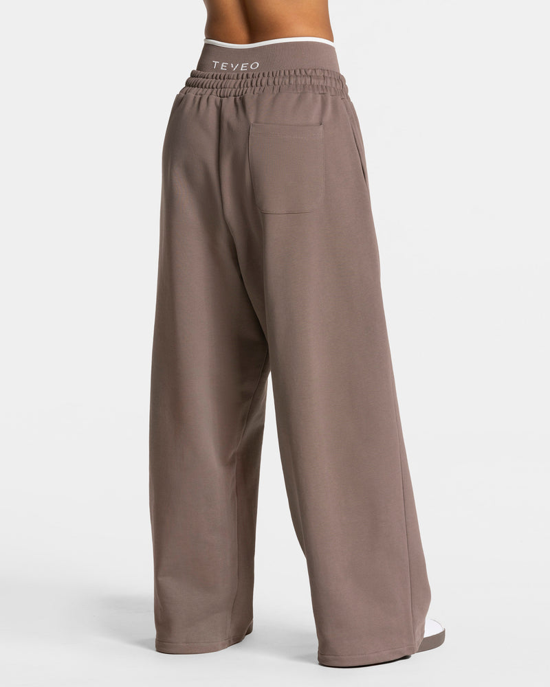 Pantalon de jogging Contrastline Wide Leg « moka »