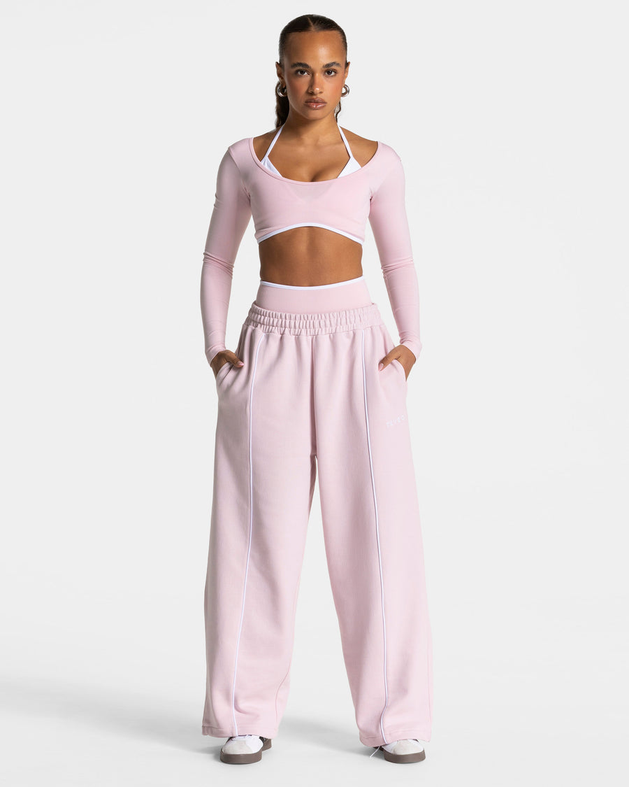 Pantalon de jogging Contrastline Wide Leg « rose »