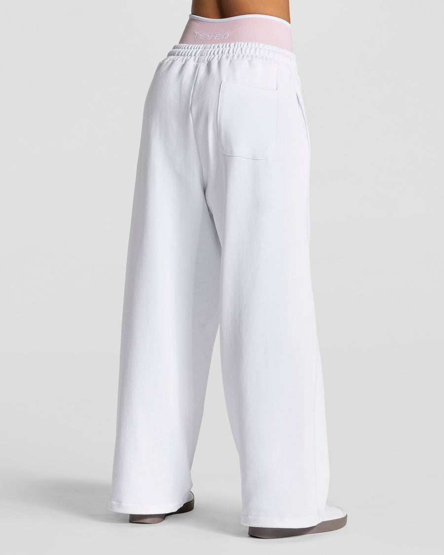 Pantalon de jogging Contrastline Wide Leg « blanc »