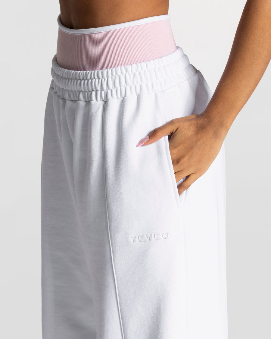 Pantalon de jogging Contrastline Wide Leg « blanc »