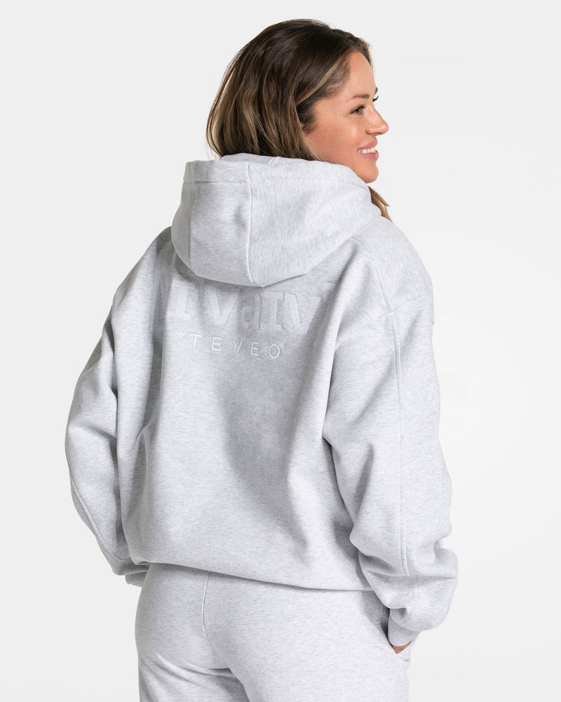 Sweat à capuche oversize RI’VAIV « gris clair »