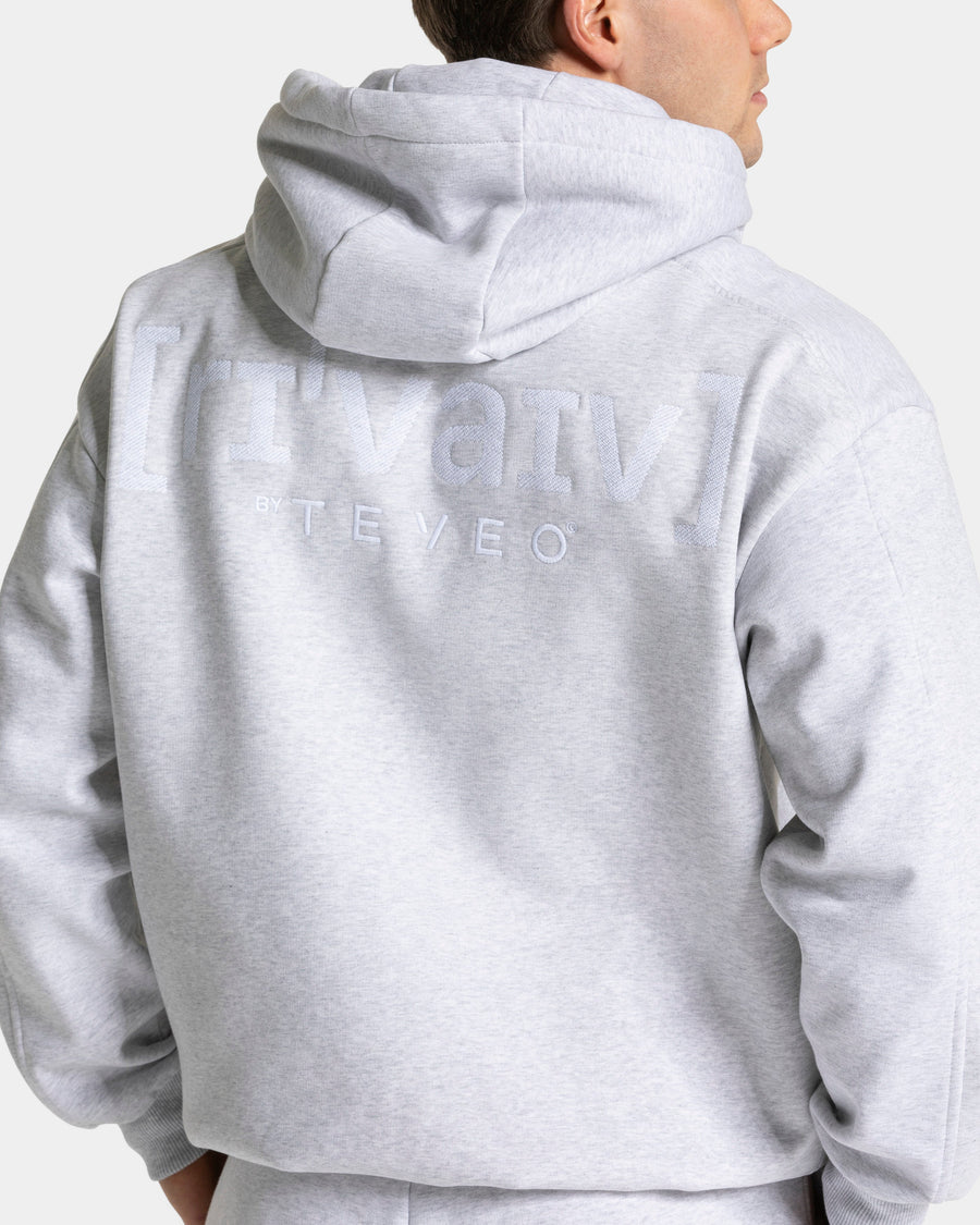 Sweat à capuche oversize RI’VAIV « gris clair »