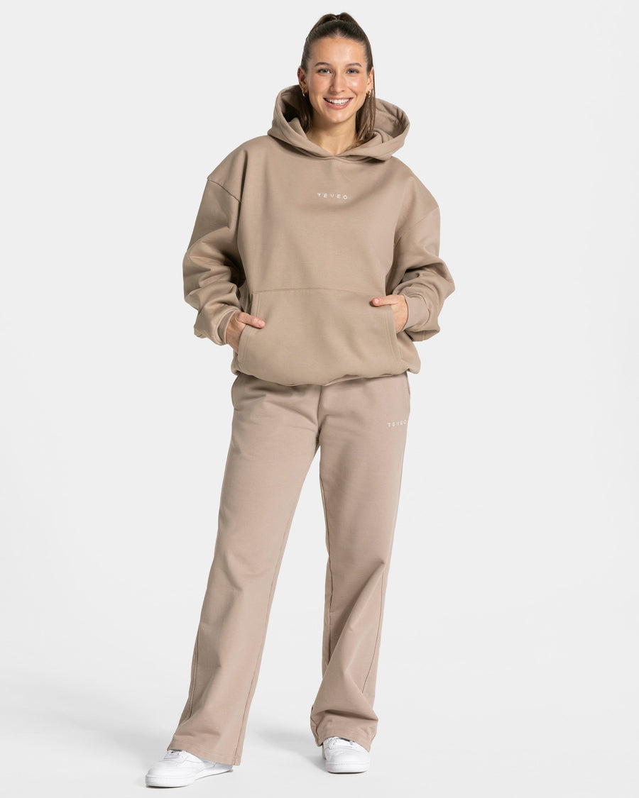 Sweat à capuche oversize RI’VAIV « taupe »