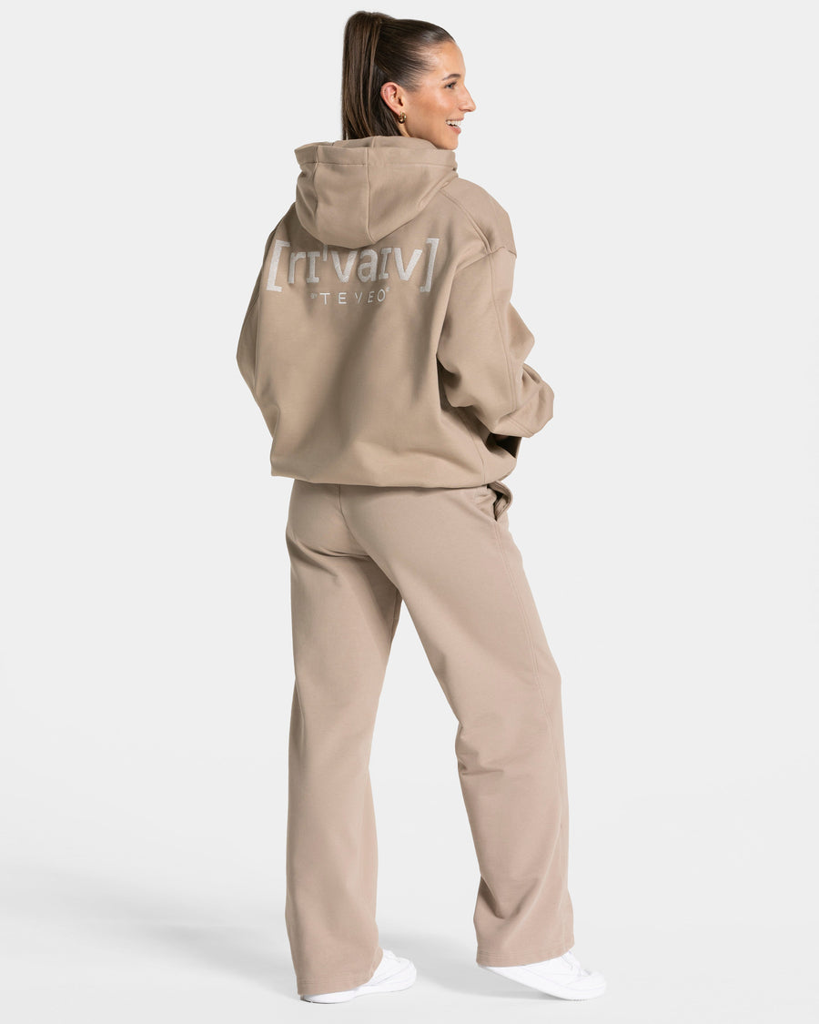 Sweat à capuche oversize RI’VAIV « taupe »