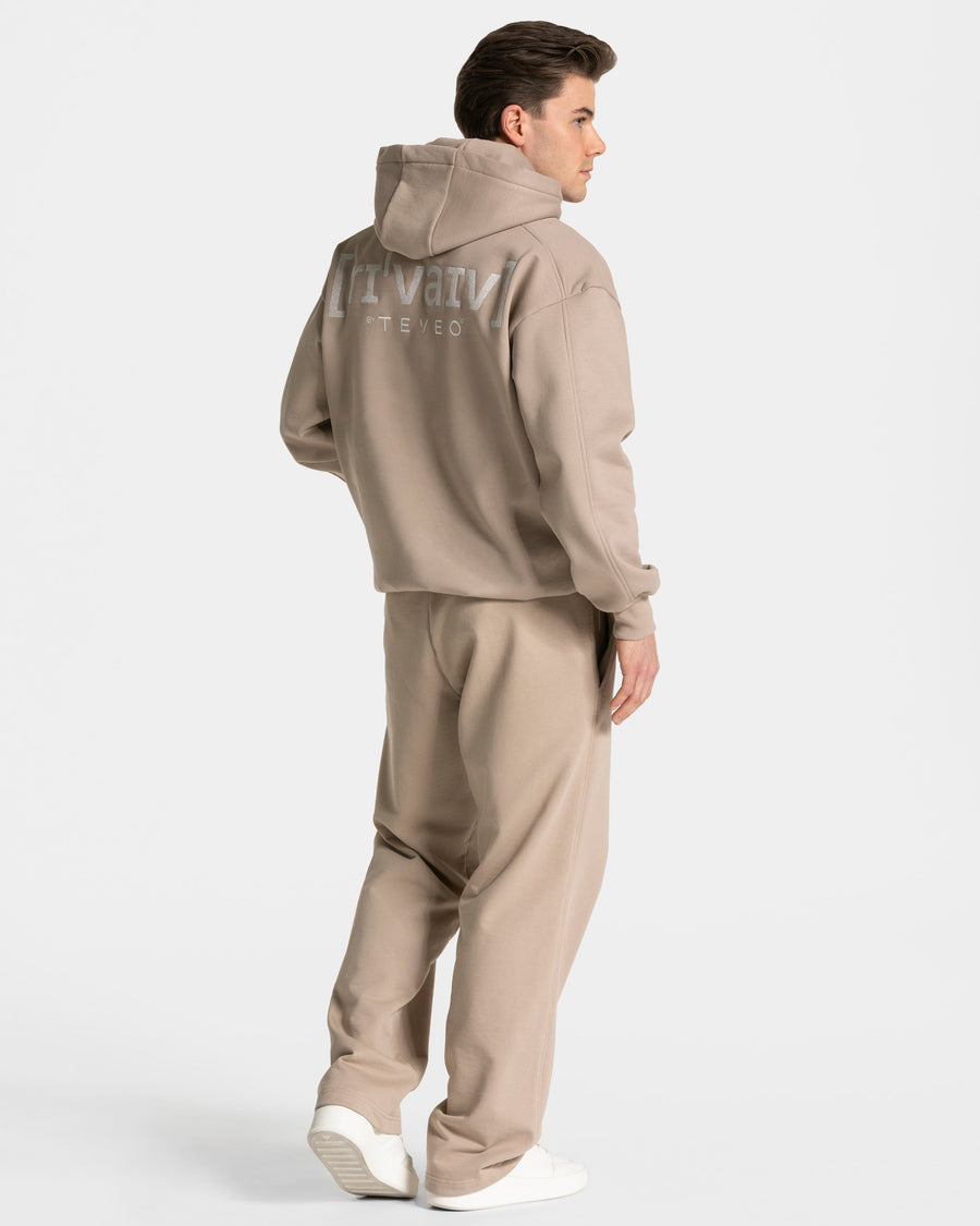 Sweat à capuche oversize RI’VAIV « taupe »