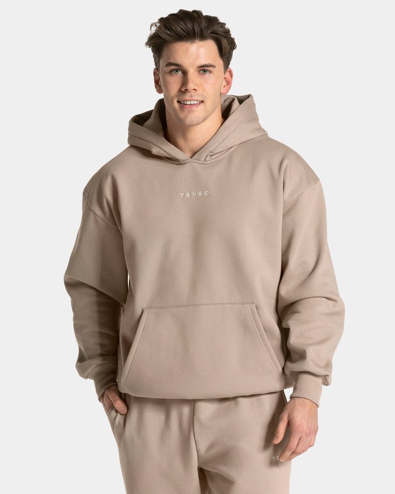 Sweat à capuche oversize RI’VAIV « taupe »